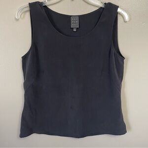 Due Per Due Black Tank Top Sleeveless Silk 8 layer business